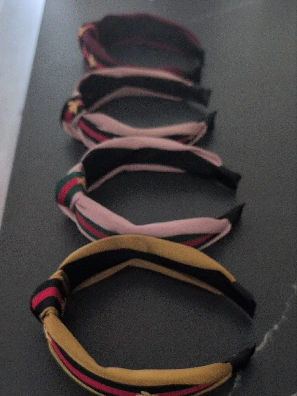 Striped Knot Headband - Pink & Mustard